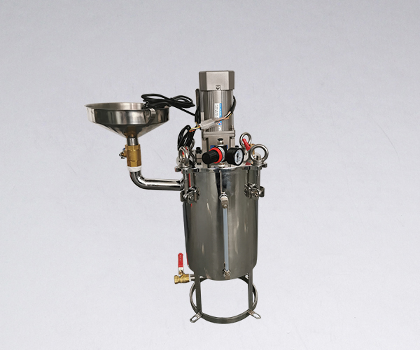 不銹鋼電動攪拌壓力桶+漏斗+液位顯示（底部出膠）